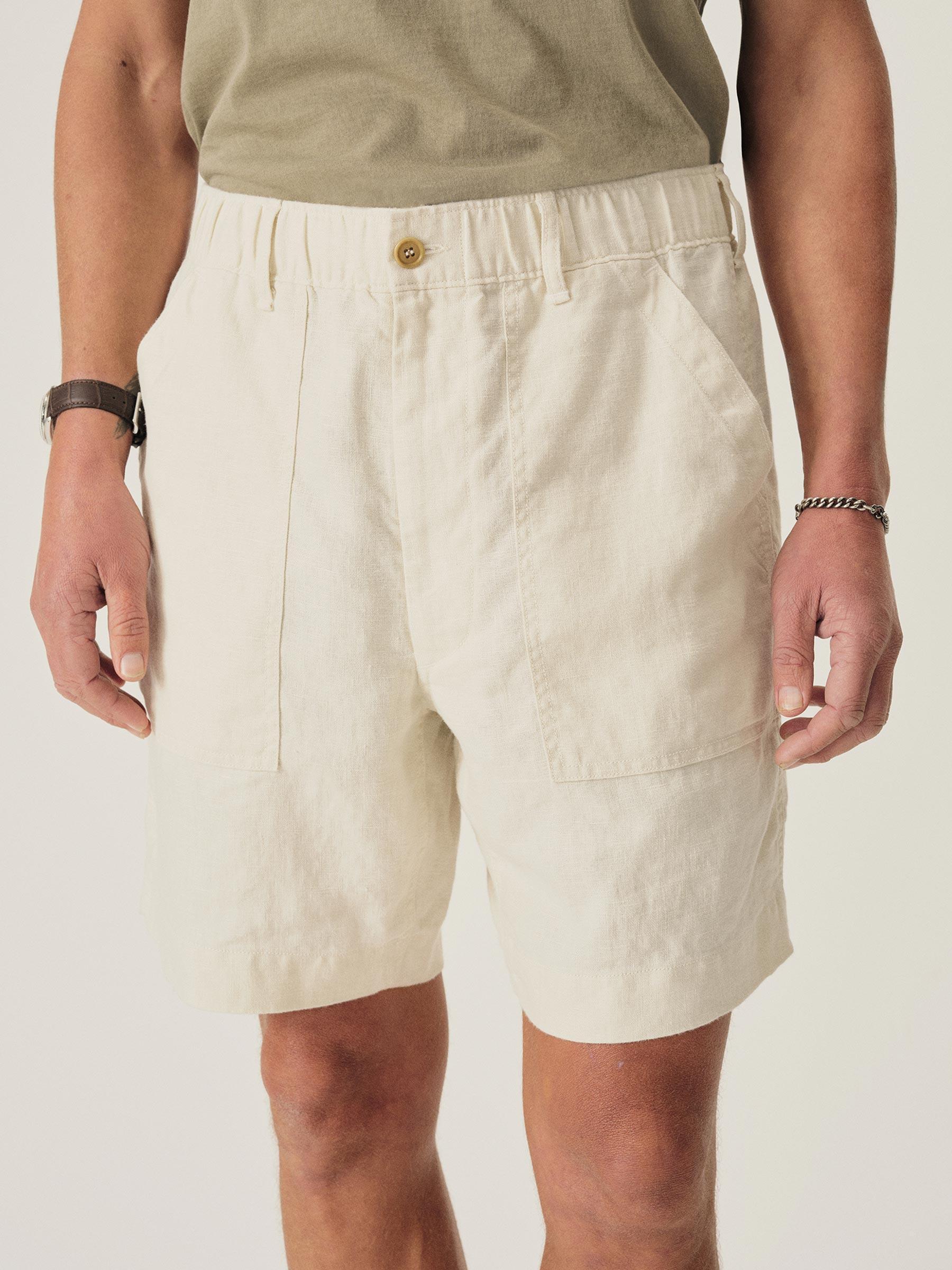 Worn White Loomed Linen OG-107 Fatigue Short Product Image