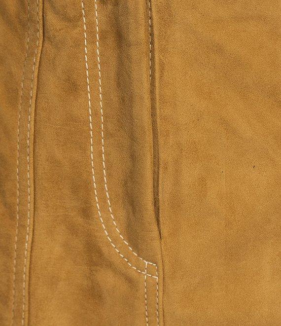 Le' AL.X Suede Pick Stitch High Rise Pencil Mini Skirt Product Image