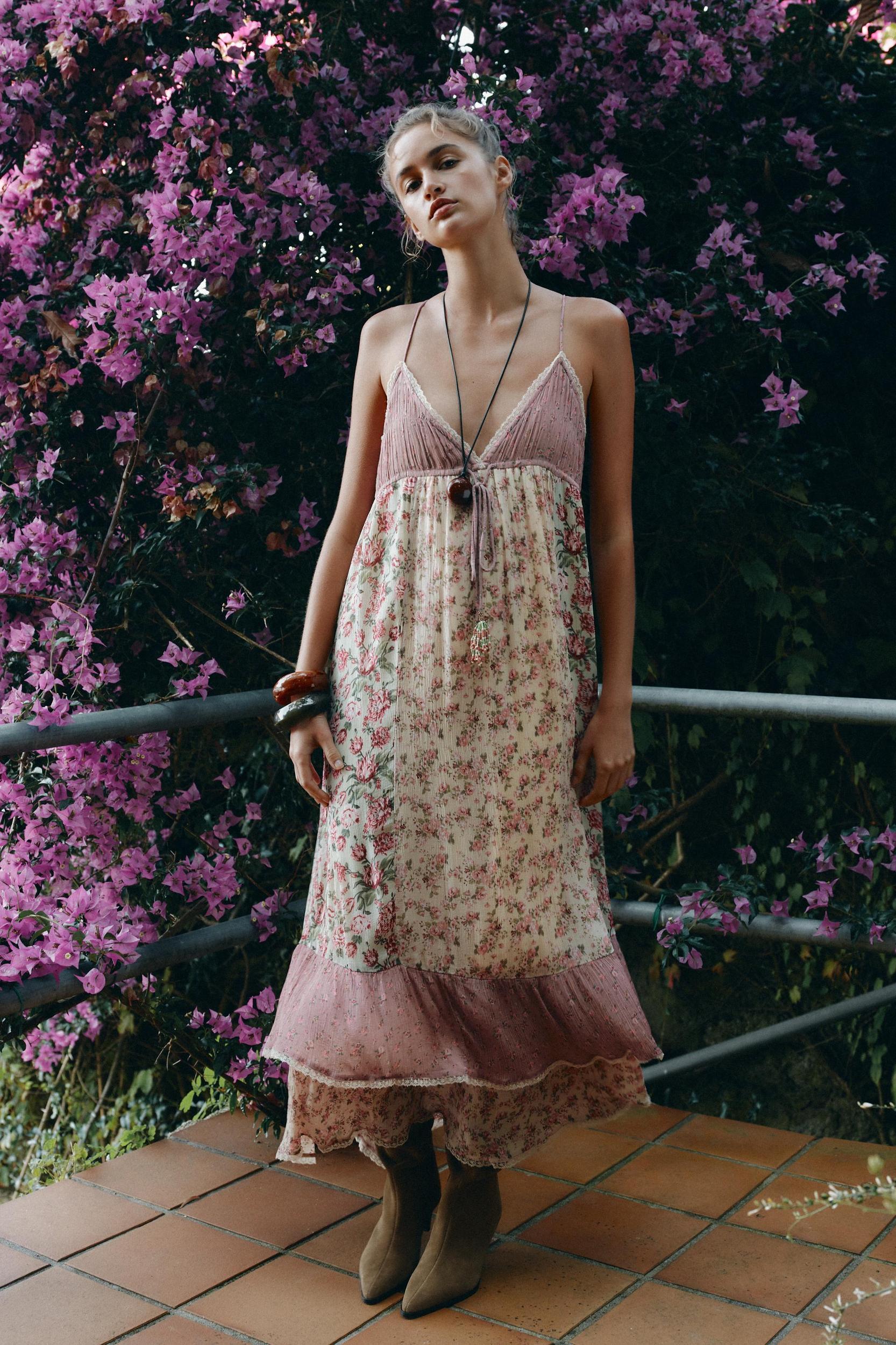 PATCHWORK FLORAL DRESS Product Image