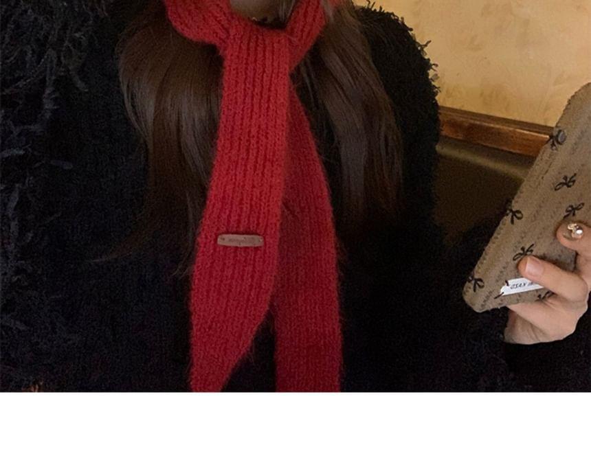 Plain Knit Hooded Scarf Product Image