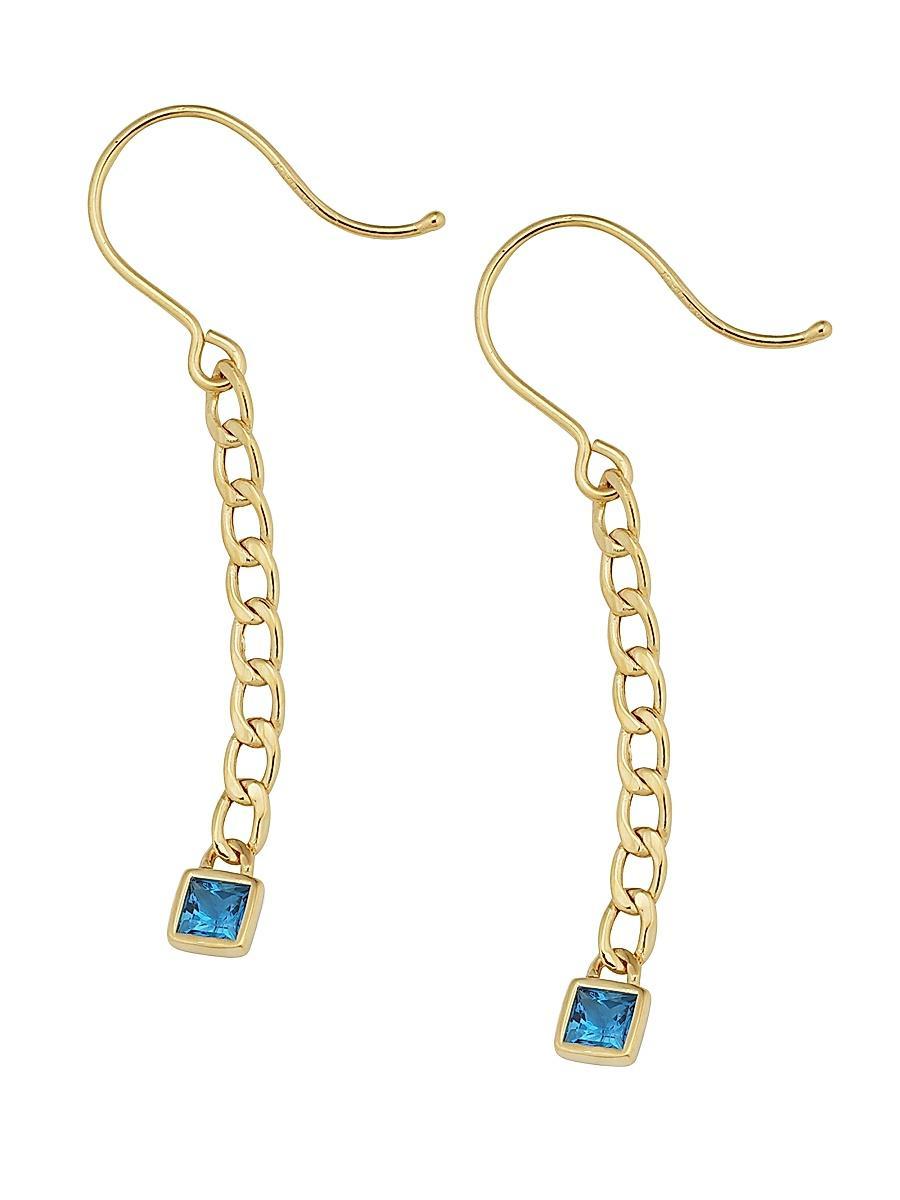 Womens 14K Yellow Gold Dazzle Me Curb Drop Earrings Product Image