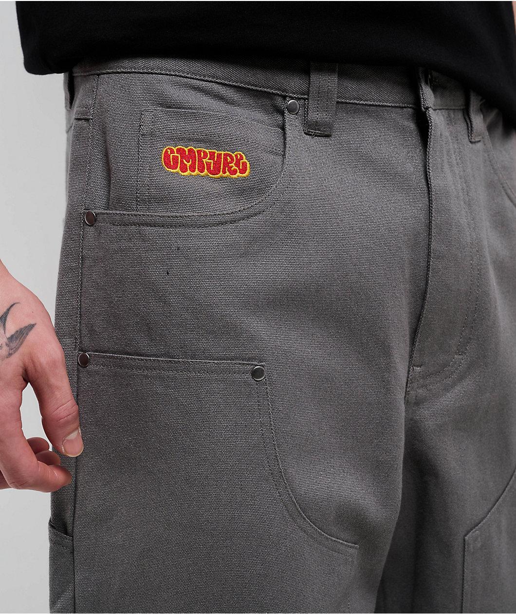 Empyre Double Knee Grey Loose Fit Canvas Carpenter Skate Pants  Product Image