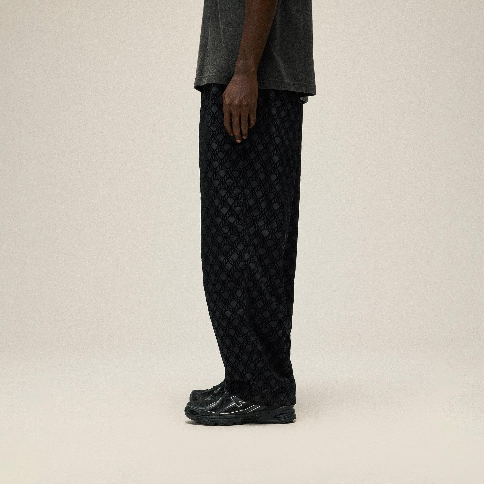 Kith Flocked Monogram Elias Pant - Black Male Product Image