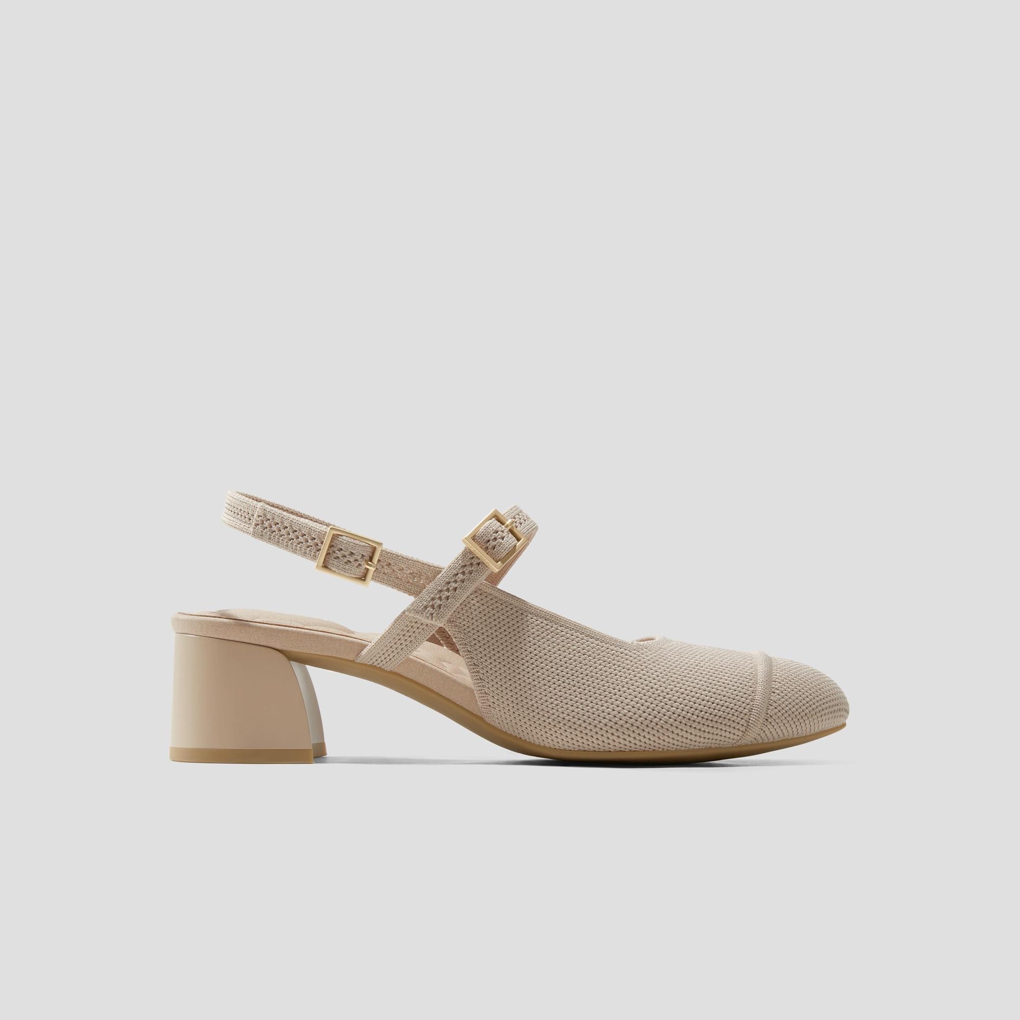 Almond-Toe Slingback Mary-Jane Sandals (Juliana) Product Image