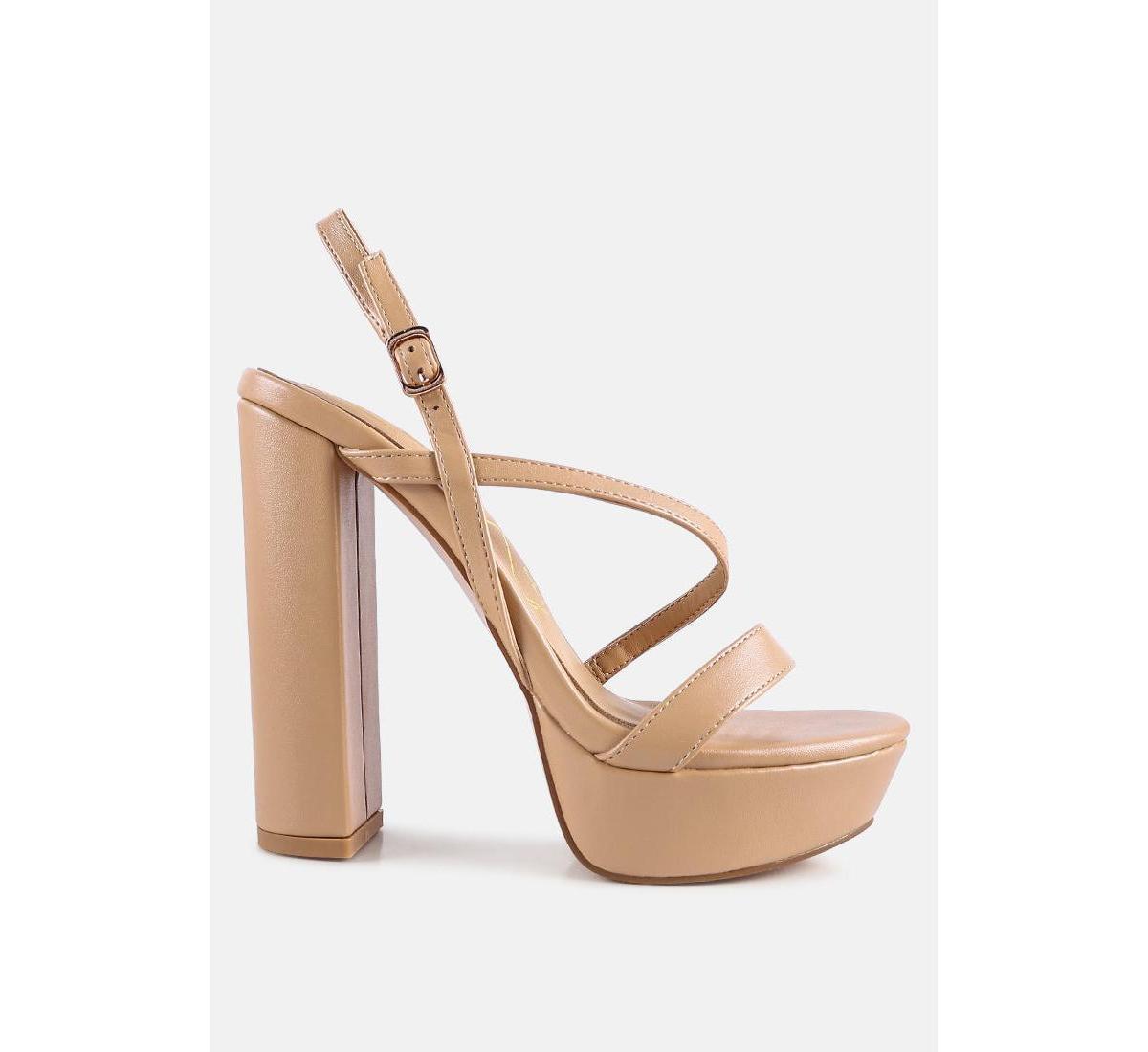 London Rag Slegs Women's Slingback Block Heel Dress Sandals, Size: 9.5, Latte Product Image