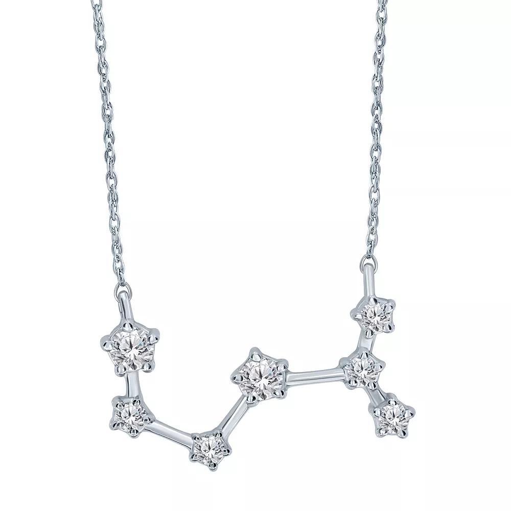 Sterling Silver 1/5 Carat T.W. Diamond Constellation Necklace, Women's, Size: 18", Scorpio Product Image