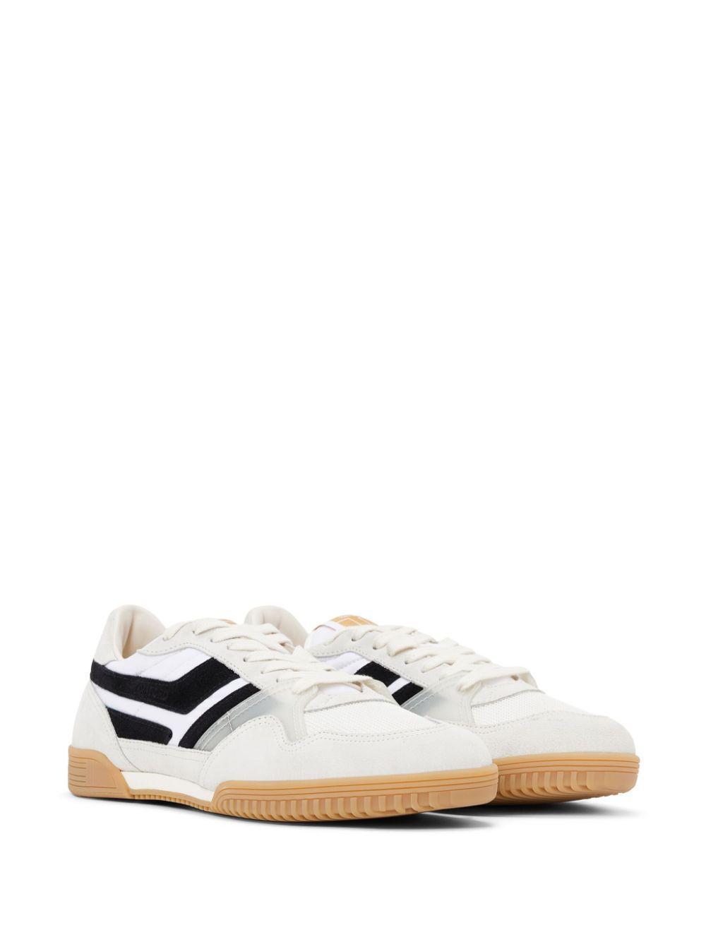 TOM FORD Jackson Rubber And Canvas-trimmed Suede Sneakers In White Product Image