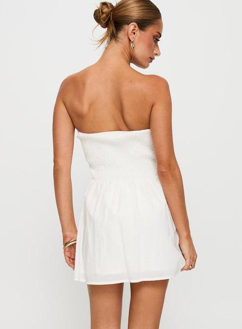 Sybille Strapless Mini Dress White Product Image