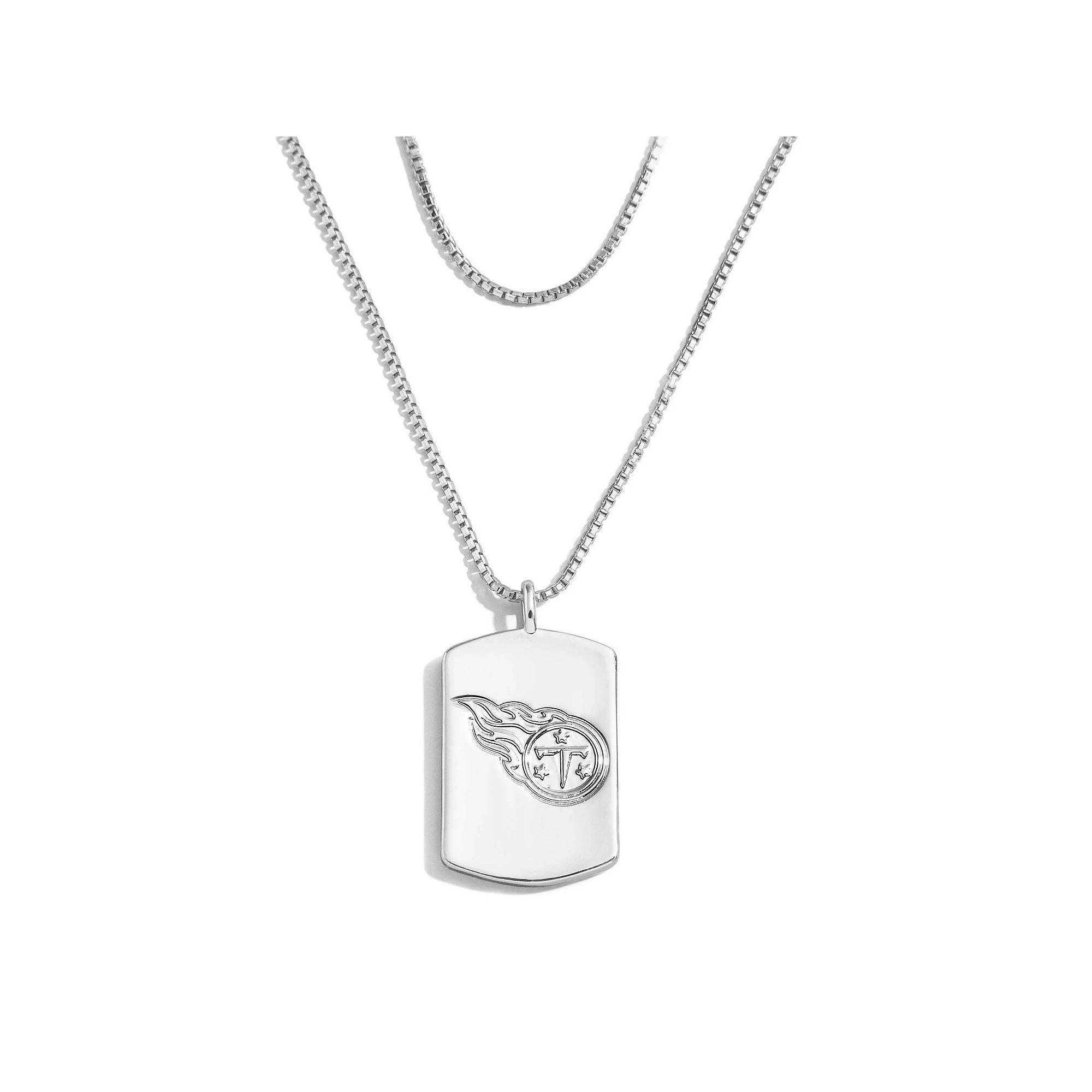 WEAR by Erin Andrews x Baublebar Tennessee Titans Silver Dog Tag Necklace, Women's Product Image