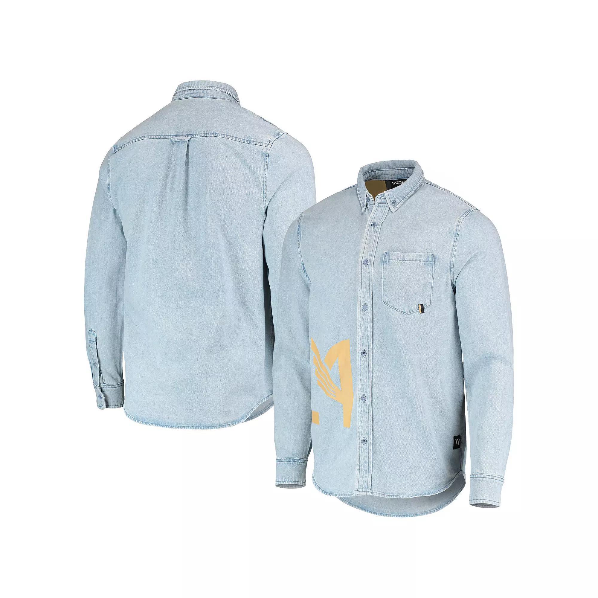 Mens The Wild Collective Blue LAFC Denim Button-Down Long Sleeve Shirt Product Image