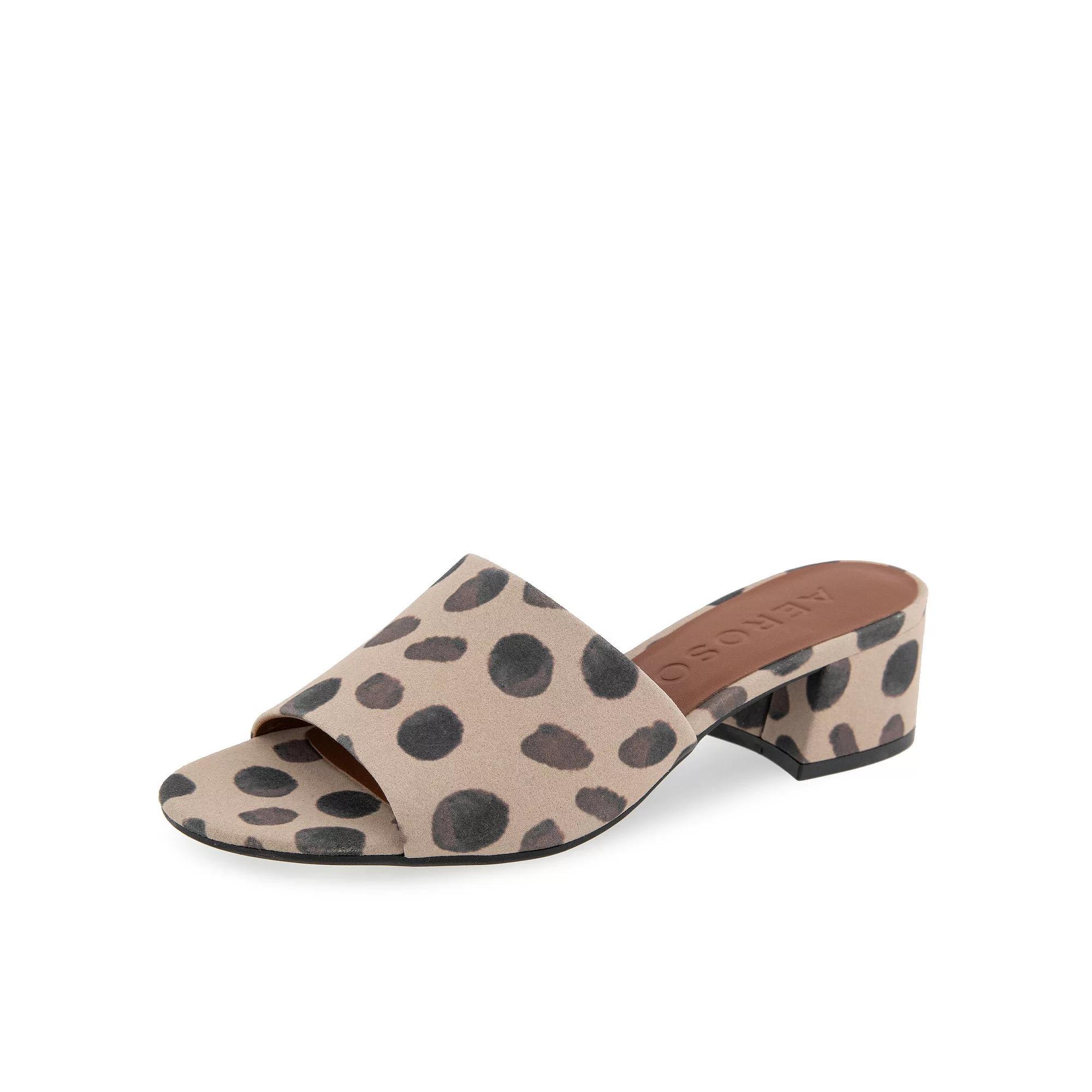 Aerosoles COMO Women's Block Heel Slide Sandals, Size: 7 Wide, Natural Brown Spot Product Image