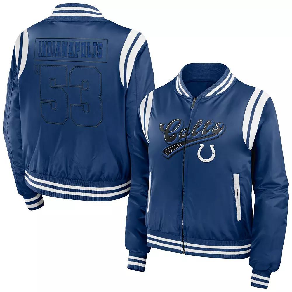Women's WEAR by Erin Andrews Royal Buffalo Bills Bomber Full-Zip Jacket, Size: Large, Blue Product Image