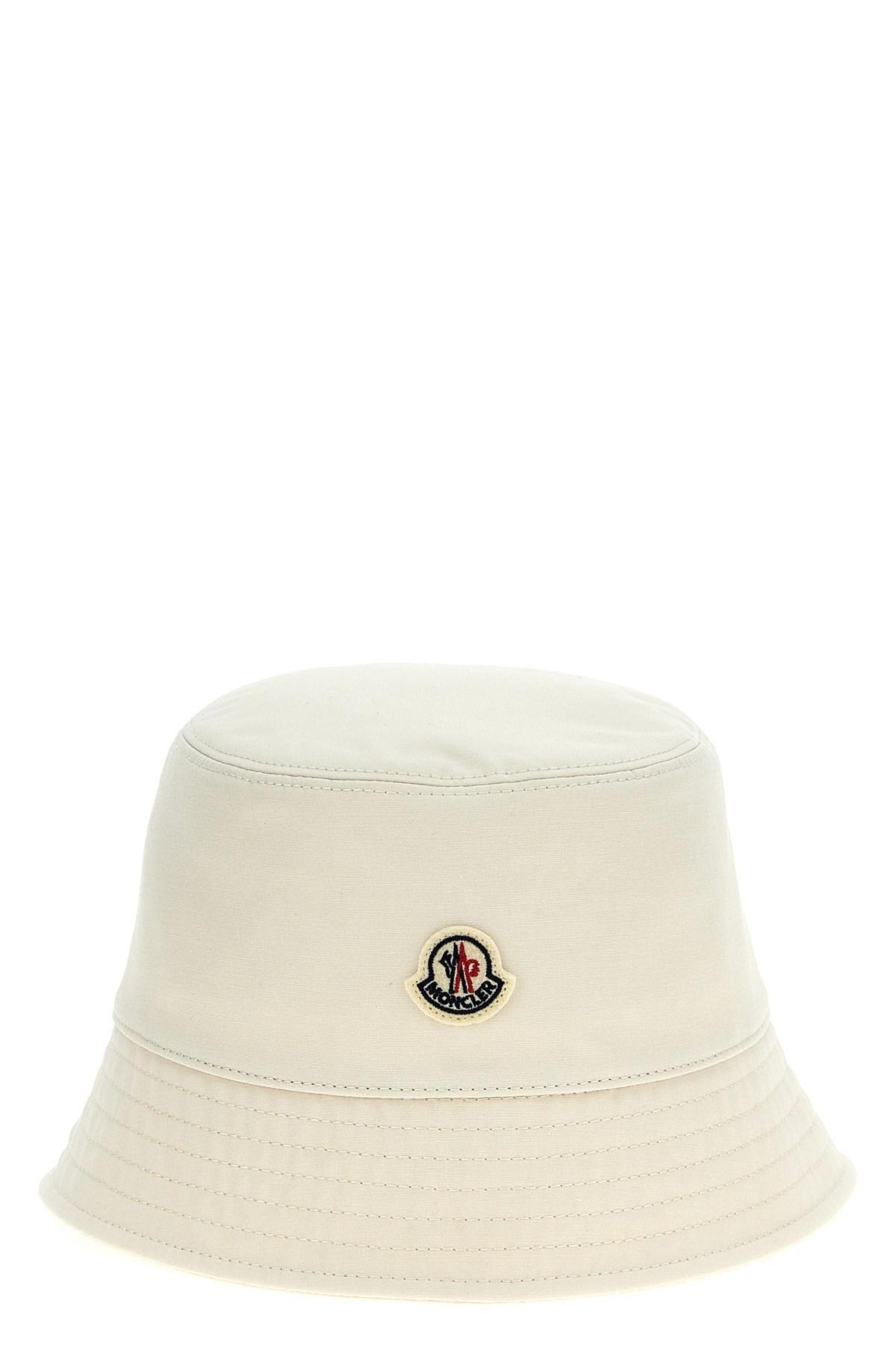 MONCLER Women Ivory Polyester Blend Bucket Hat In White Product Image