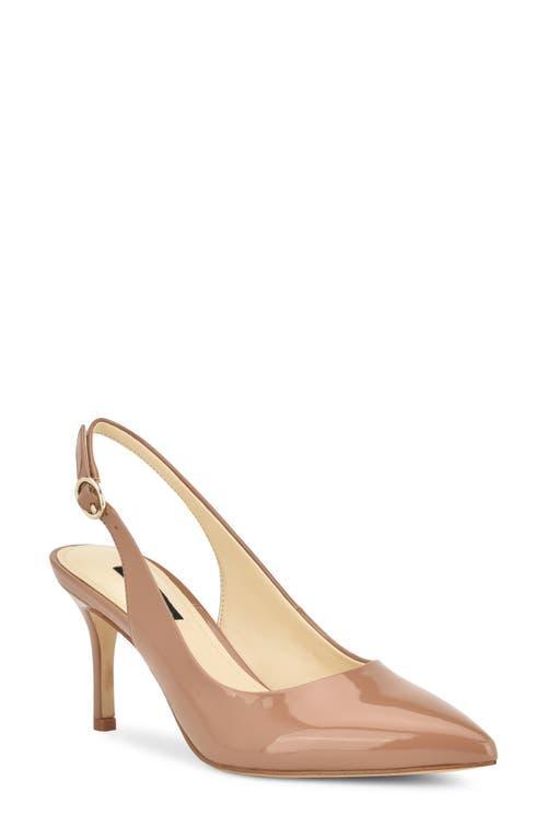 Nine West Menora Women's Sling Back Pumps, Size: 8.5, Ivory Patent Product Image