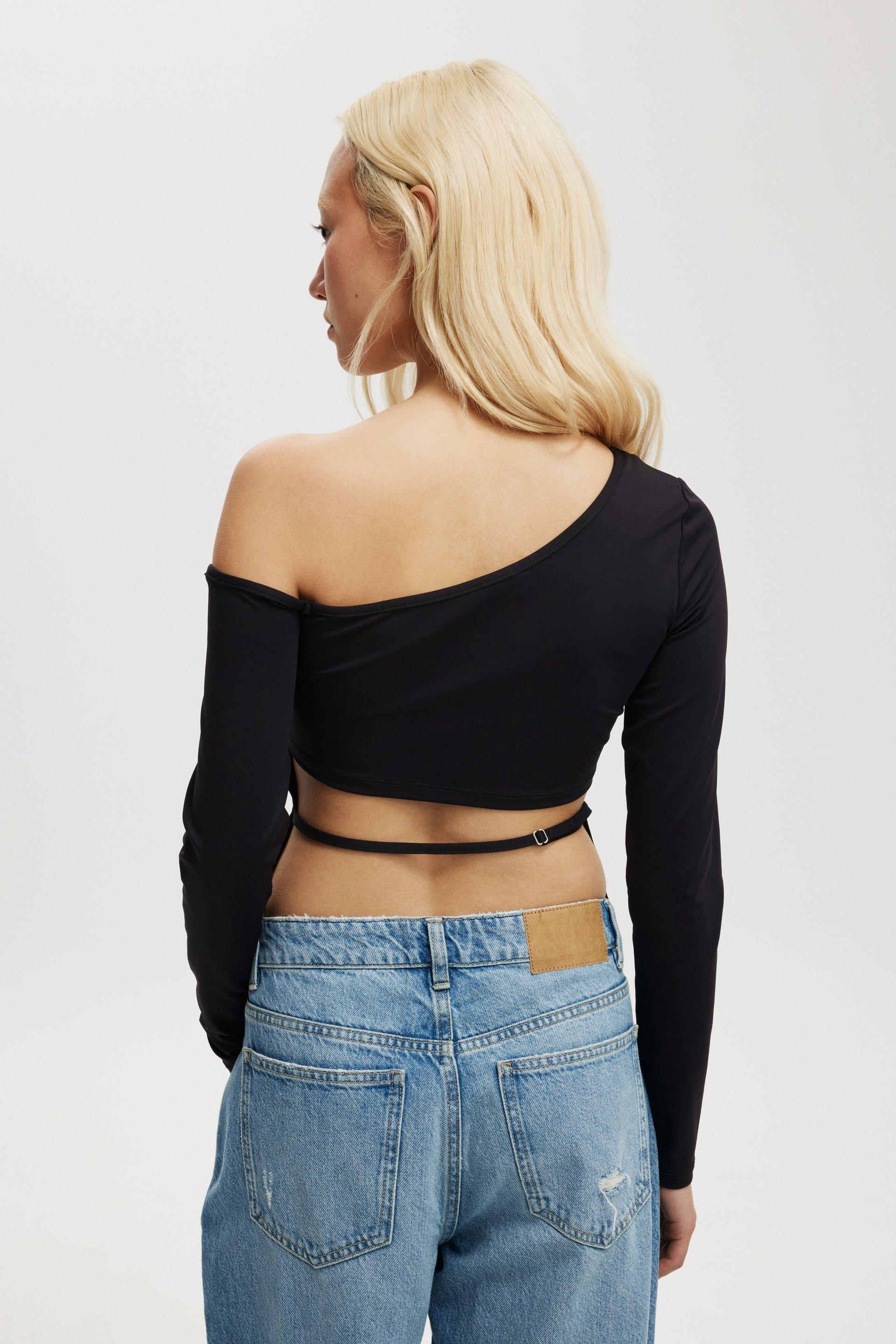 Cotton On Women - Blair Open Back Long Sleeve Top - Black Product Image