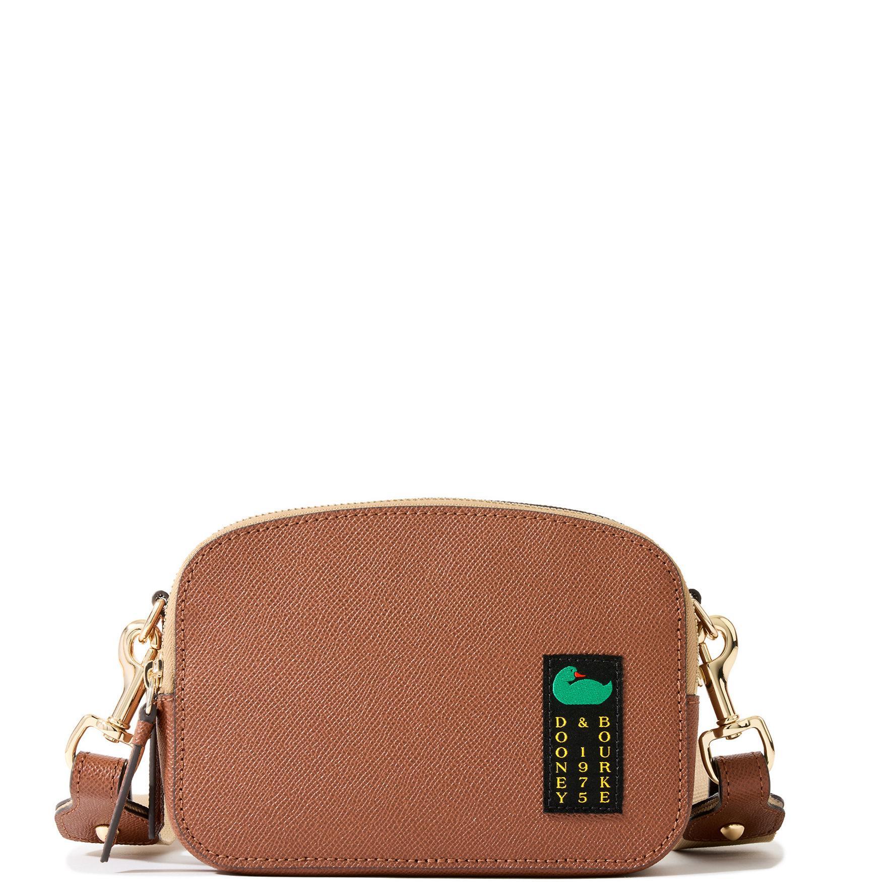 Dooney & Bourke Womens Alpine Ambler 20 Leather Crossbody Bag in Camel Product Image