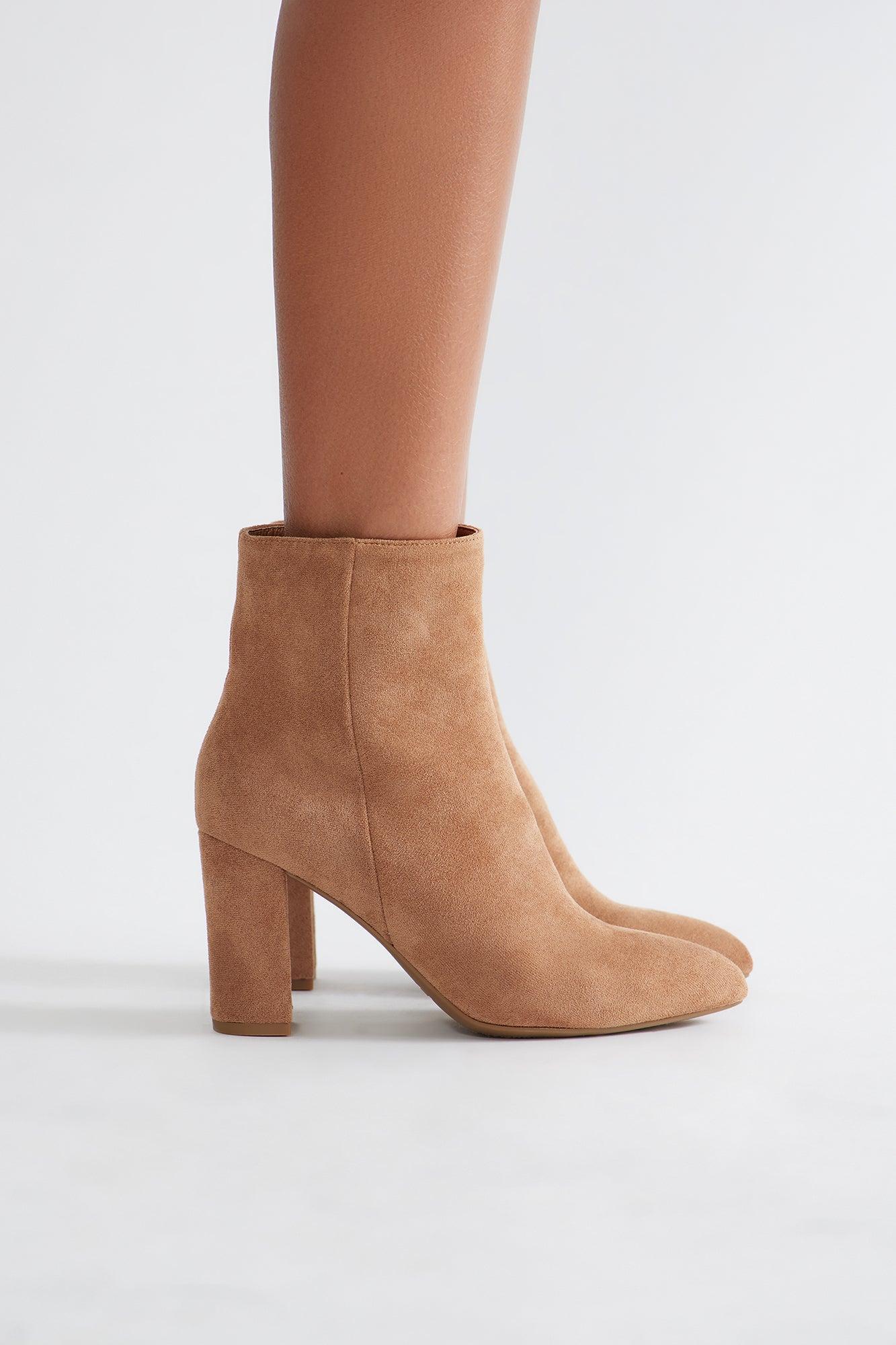 Park Faux Suede Booties - Camel Product Image
