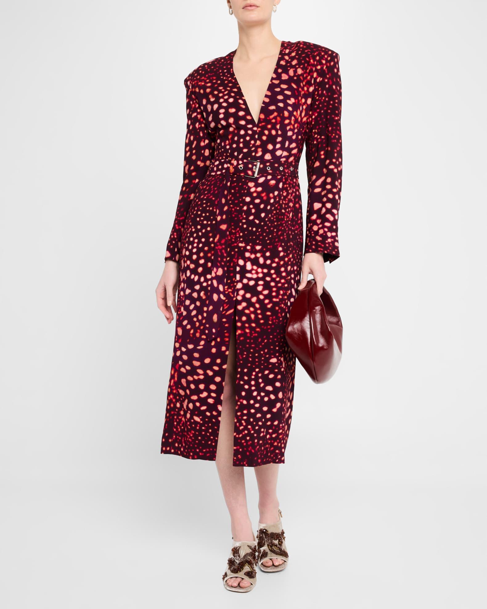Dohana Spot Print Belted Midi Dress Product Image