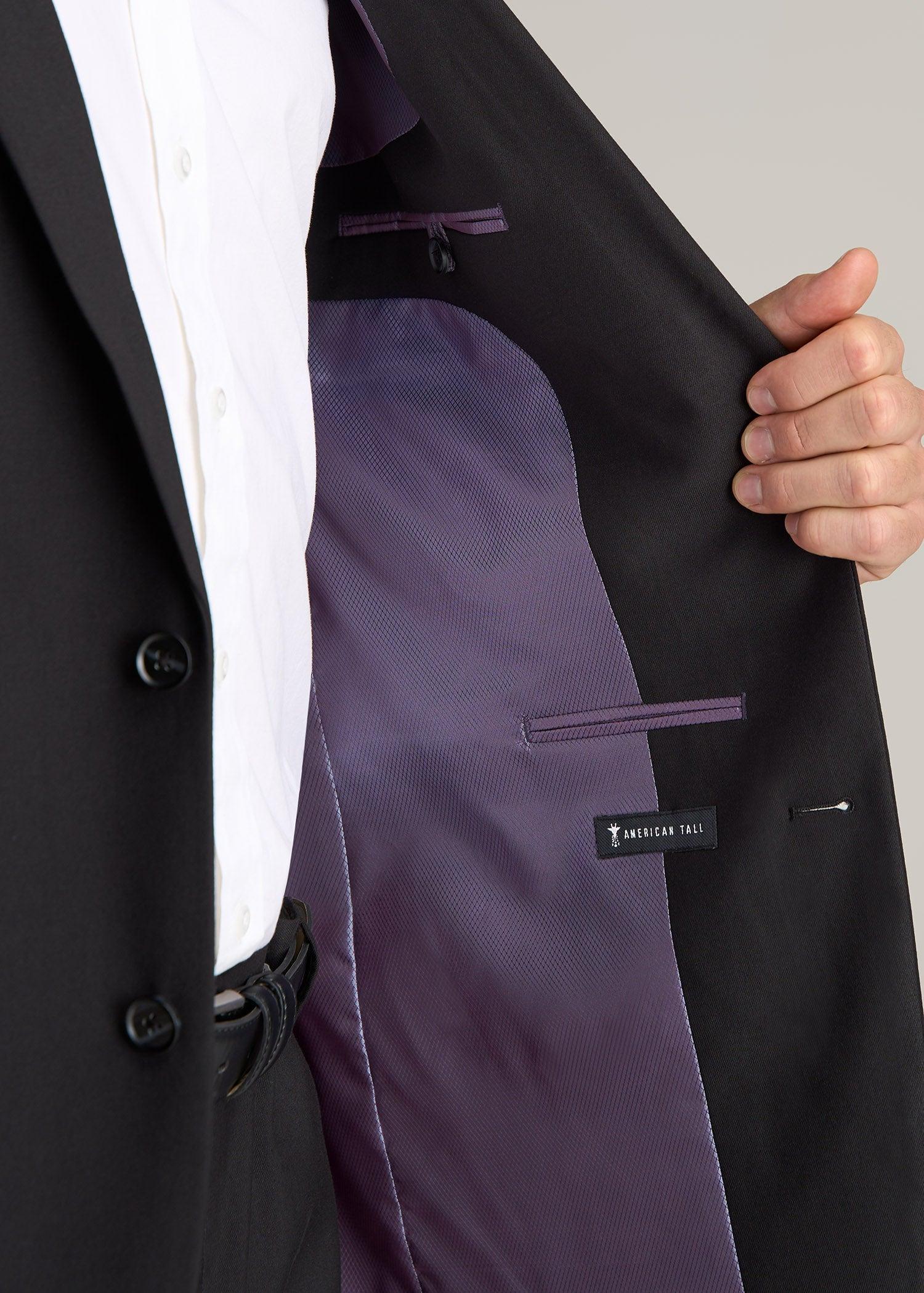 Suit Jacket for Tall Men in Black Product Image