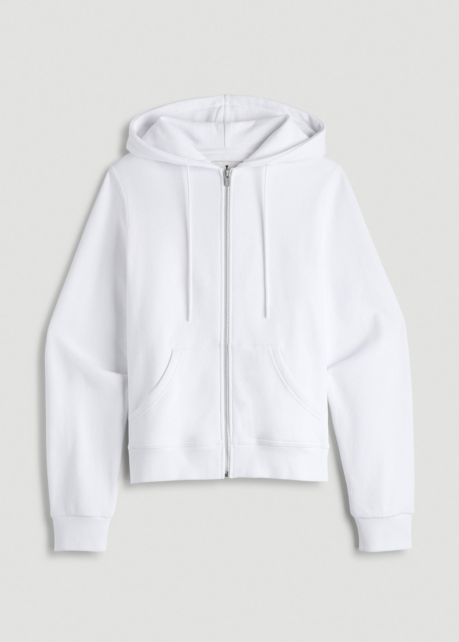 Wearever Fleece Full-Zip Women's Tall Hoodie in Optic White Product Image