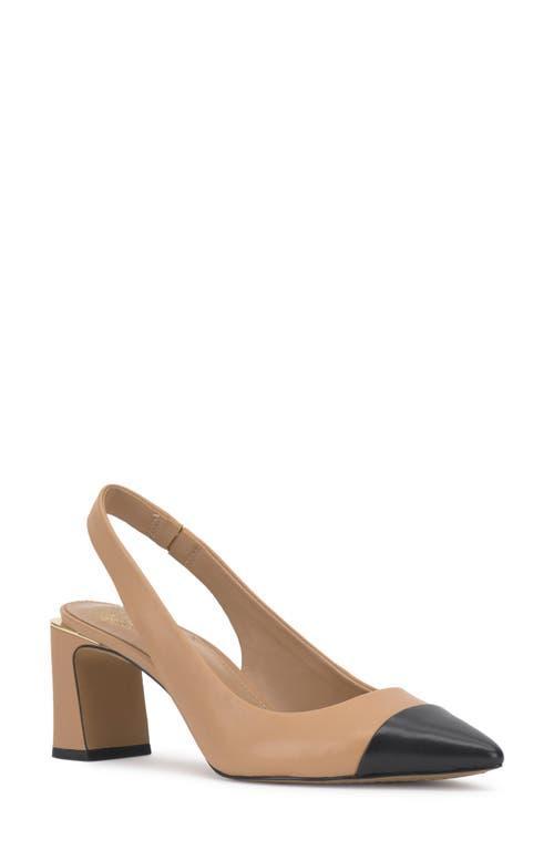 Vince Camuto Hamden Leather Cap Toe Slingback Pumps Product Image