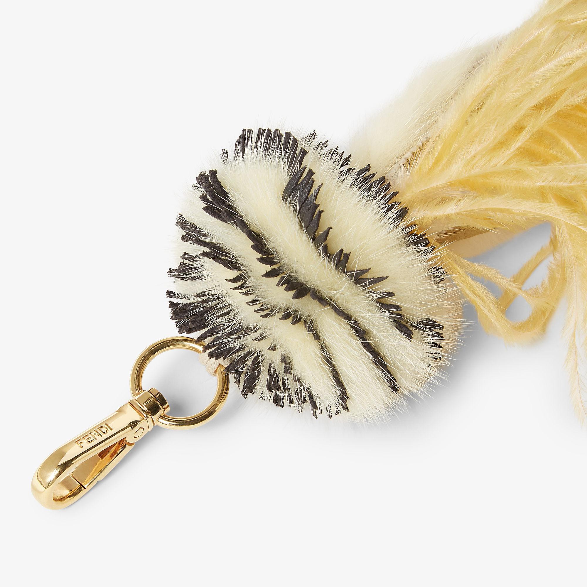 Jellyfish CharmMulticolor leather, feather and mink charm Product Image