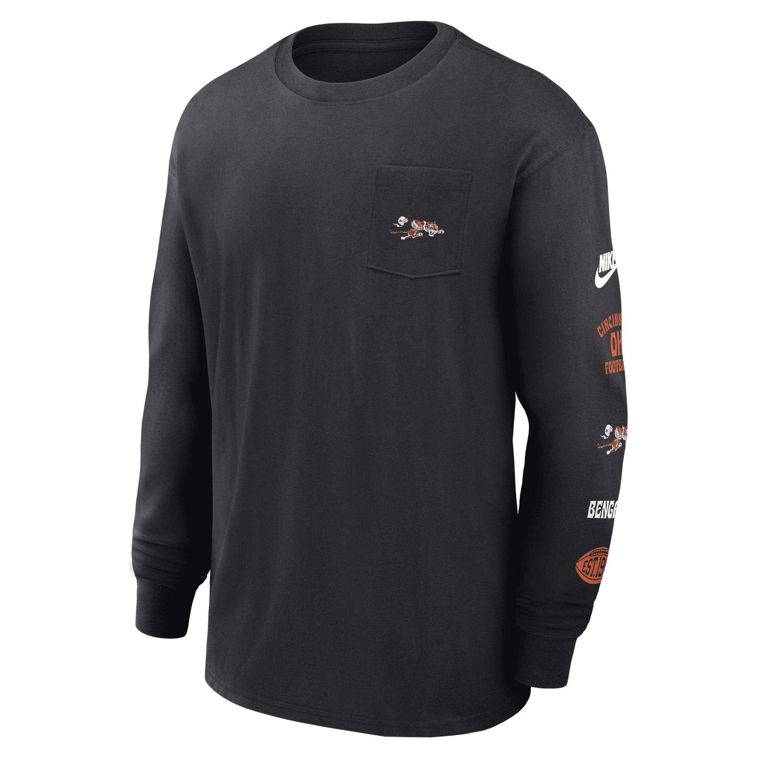 Men's Nike Royal New England Patriots Rewind Heavy Max 90 Pocket Long Sleeve T-Shirt, Size: Large, Blue Product Image