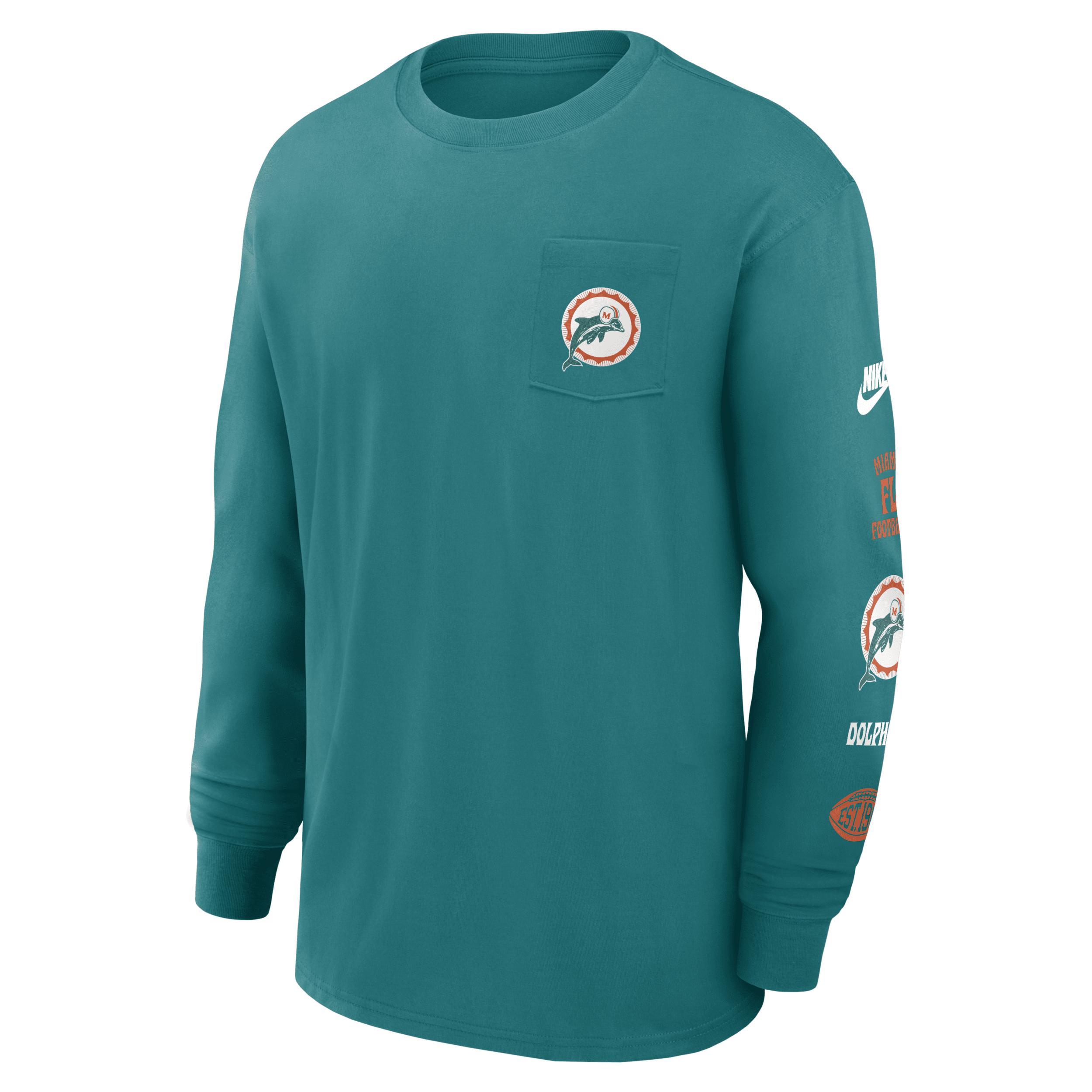 Men's Nike Royal New England Patriots Rewind Heavy Max 90 Pocket Long Sleeve T-Shirt, Size: Large, Blue Product Image