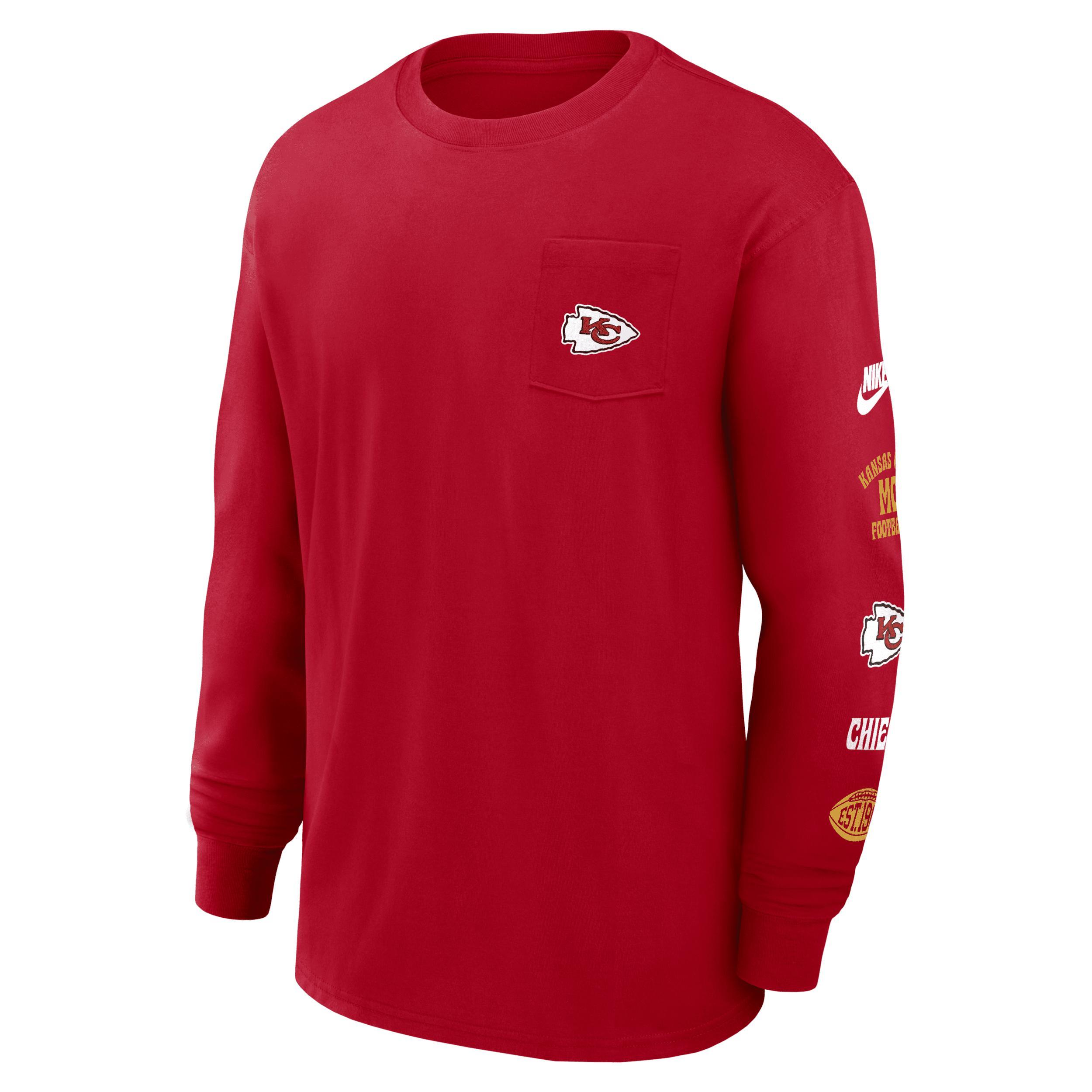 Men's Nike Royal New England Patriots Rewind Heavy Max 90 Pocket Long Sleeve T-Shirt, Size: Large, Blue Product Image