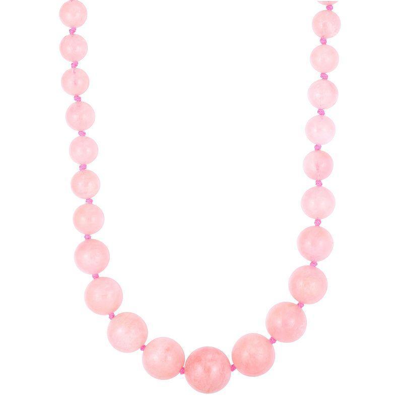 14k Gold Morganite Bead Necklace, Womens Product Image