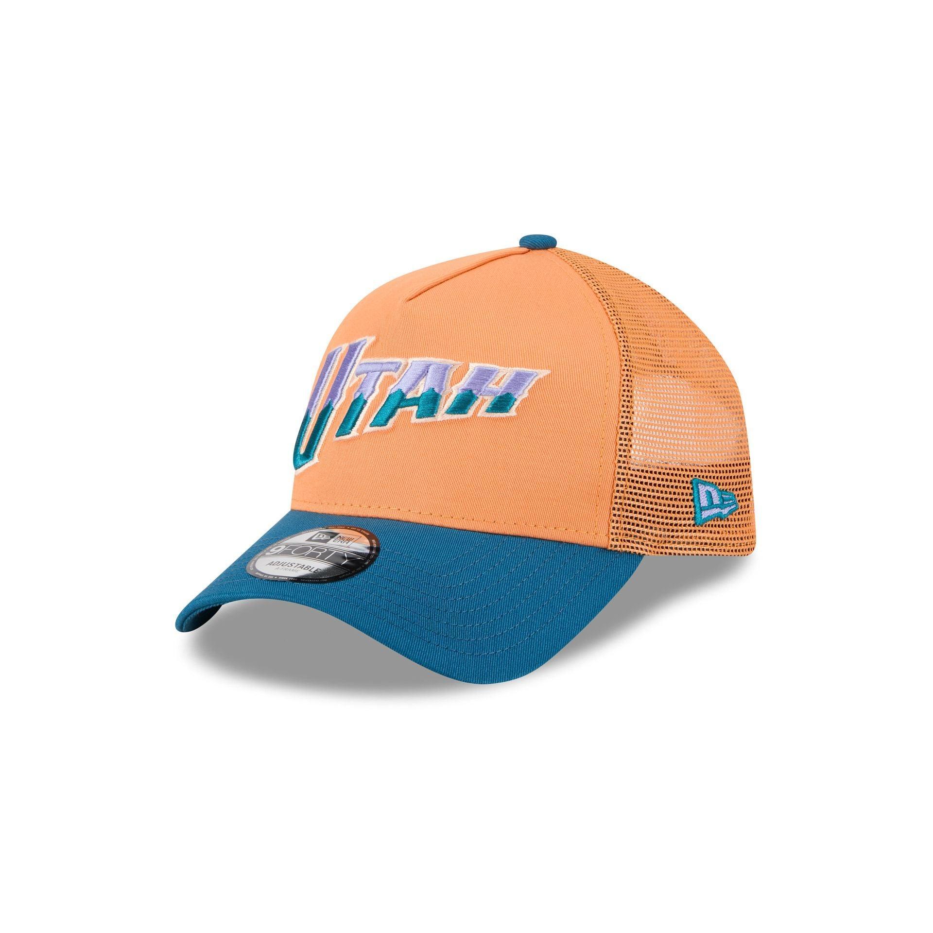 Utah Jazz Orange Glaze 9FORTY A-Frame Trucker Hat Male Product Image