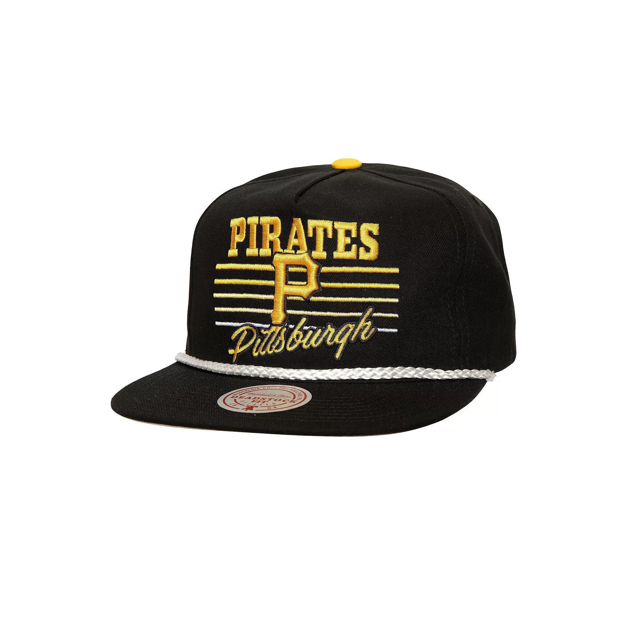 Men's Mitchell & Ness Black Pittsburgh Pirates  Radiant Lines Deadstock Snapback Hat Product Image