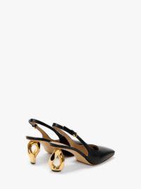 SQUARE TOE CHAIN HEEL SLINGBACK PUMPS in black | JW Anderson US  Product Image
