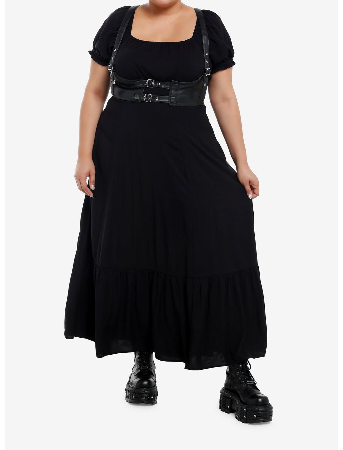 Thorn & Fable Faux Leather Harness Maxi Dress Plus Size Product Image