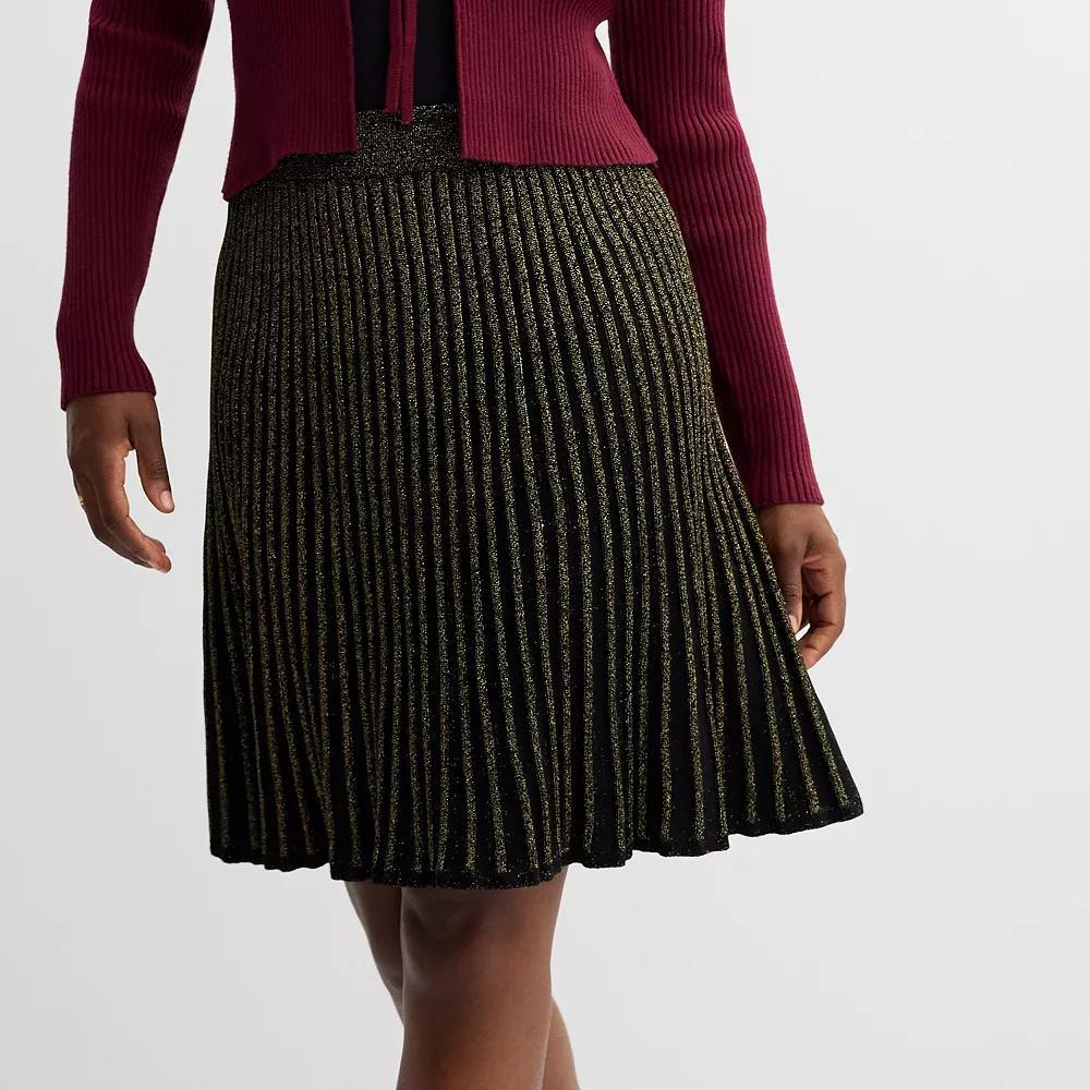 Women's Draper James Sweater Skirt, Size: Large, Black Gold Product Image