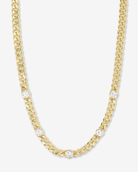 Julian 5 Diamond Necklace - Gold|White Diamondettes Product Image