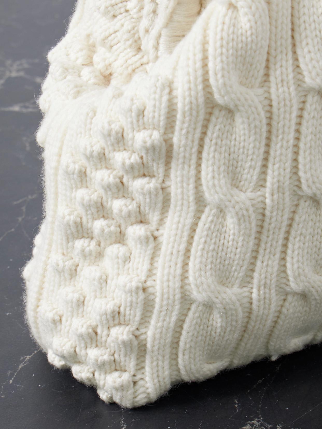 GABRIELA HEARST Agon Cable-knit Cashmere Clutch In Ivory Product Image