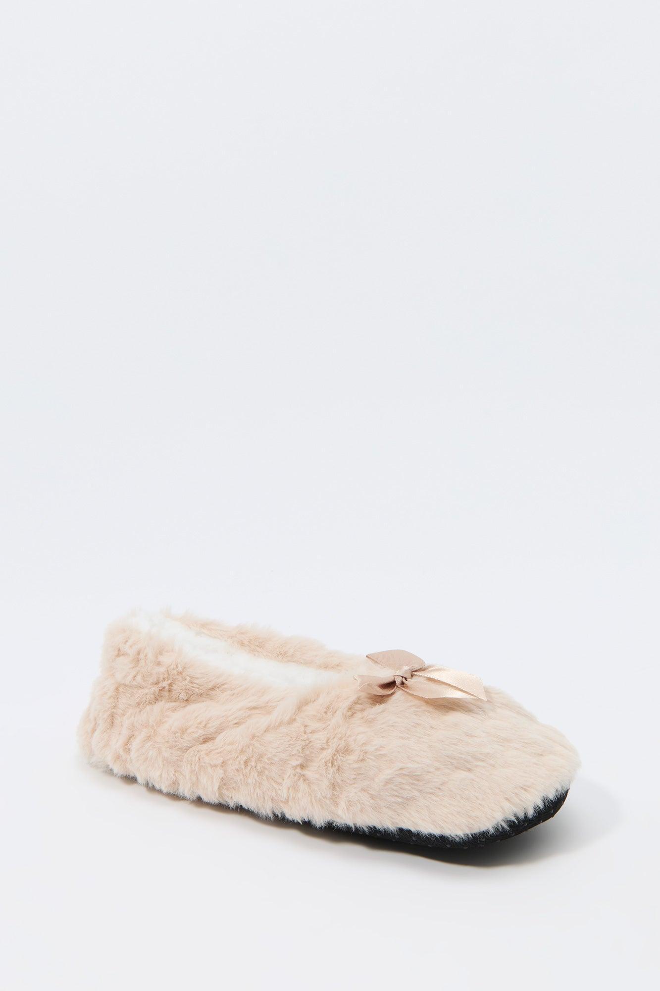 Faux-Fur Ballerina Bow Slipper Female Product Image
