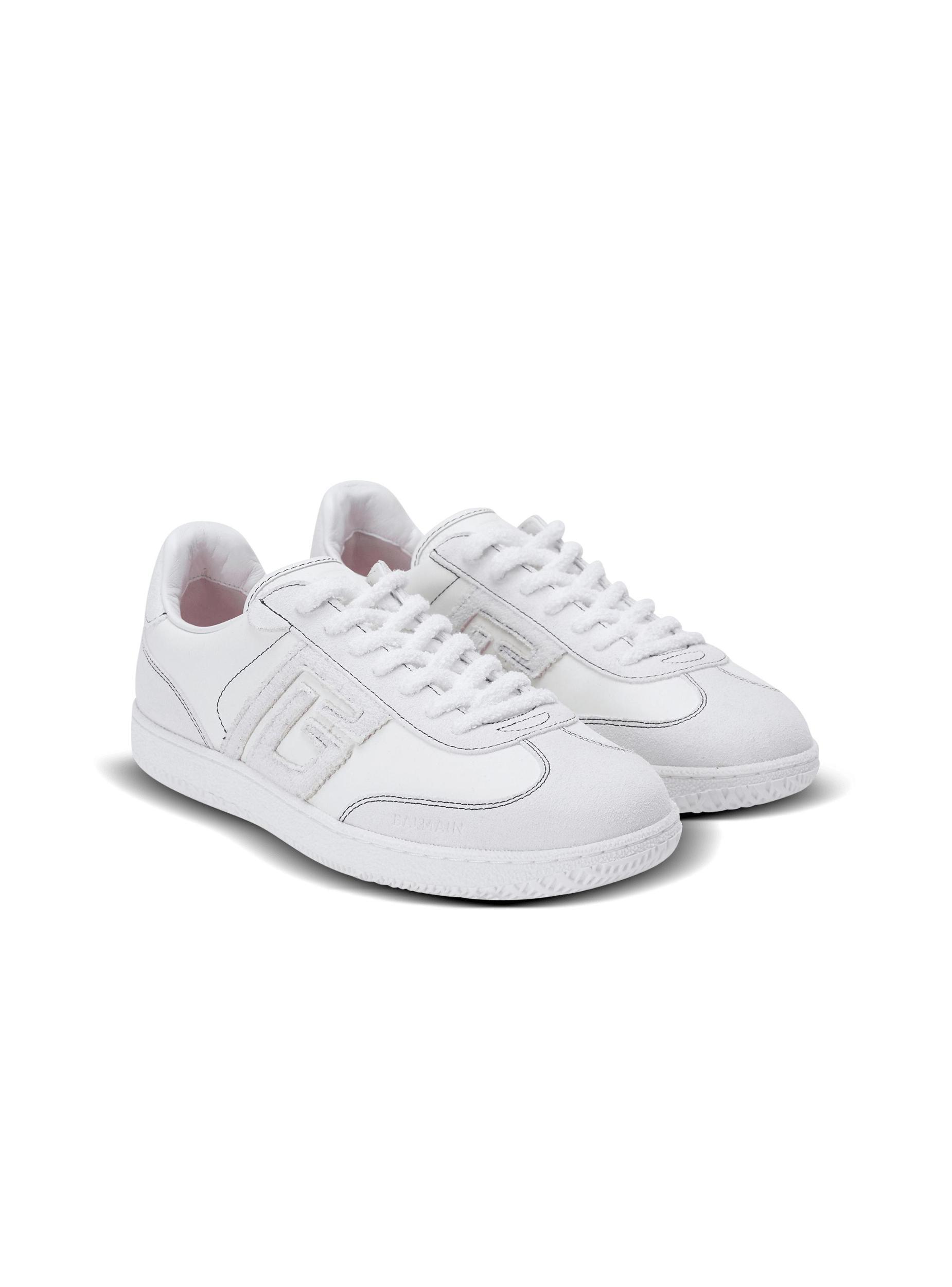 Balmain Swan trainers in calfskin and suede Product Image
