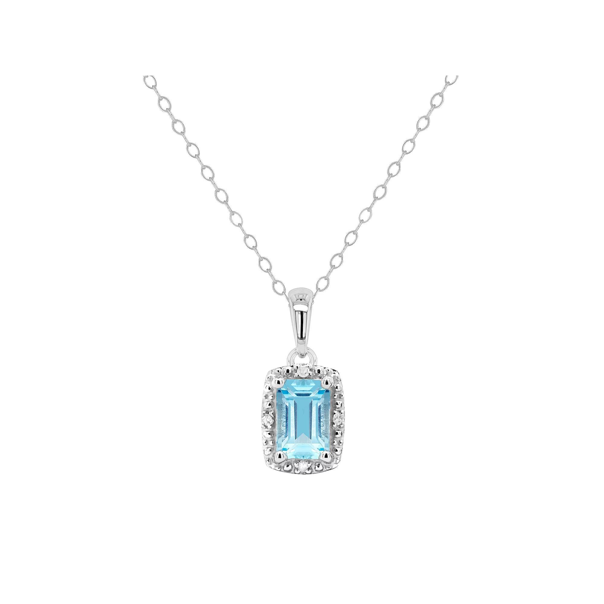 Celebration Gems Sterling Silver Gemstone & Diamond Accent Pendant Necklace, Womens Red Product Image