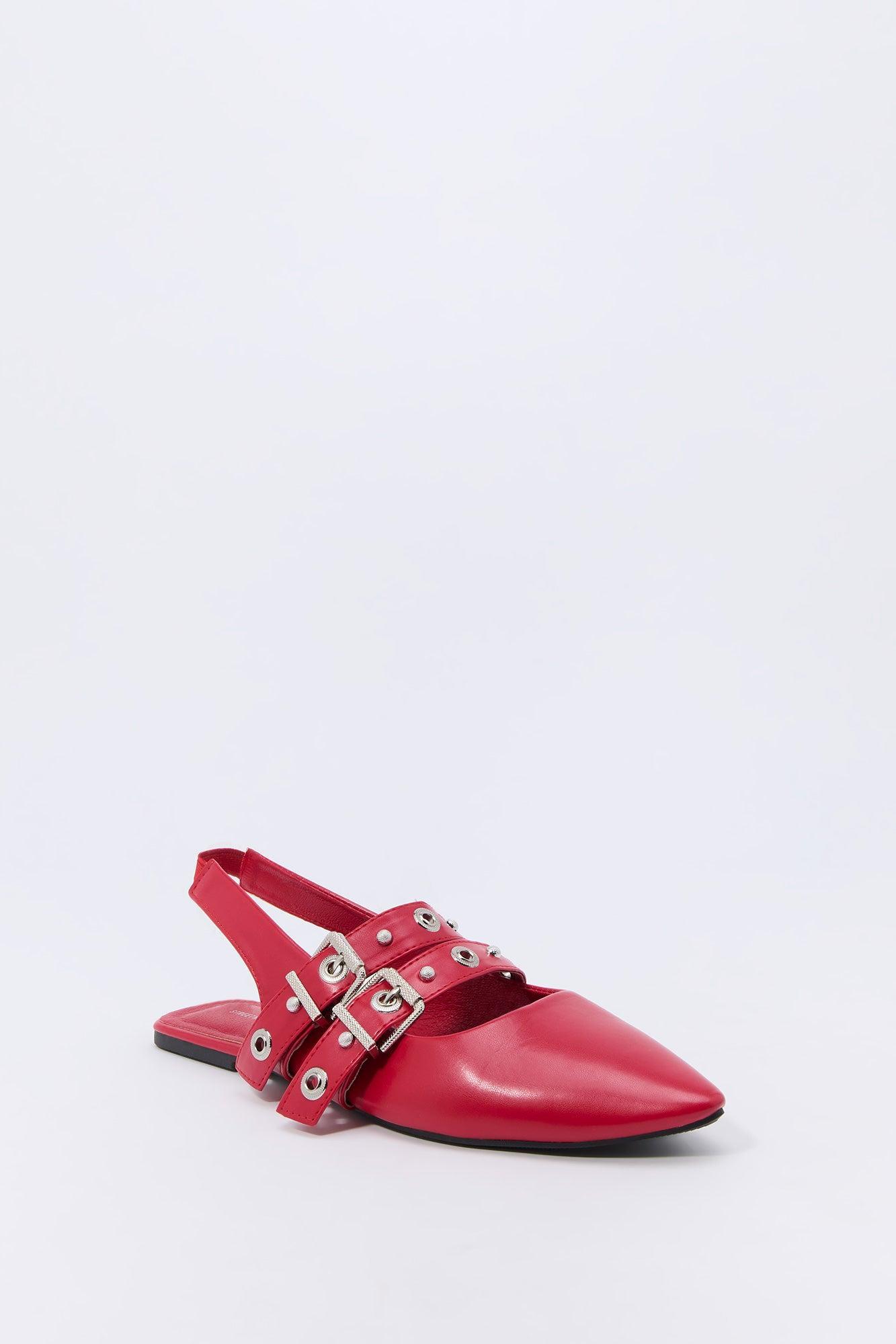 Double Buckle Slingback Flats Female Product Image