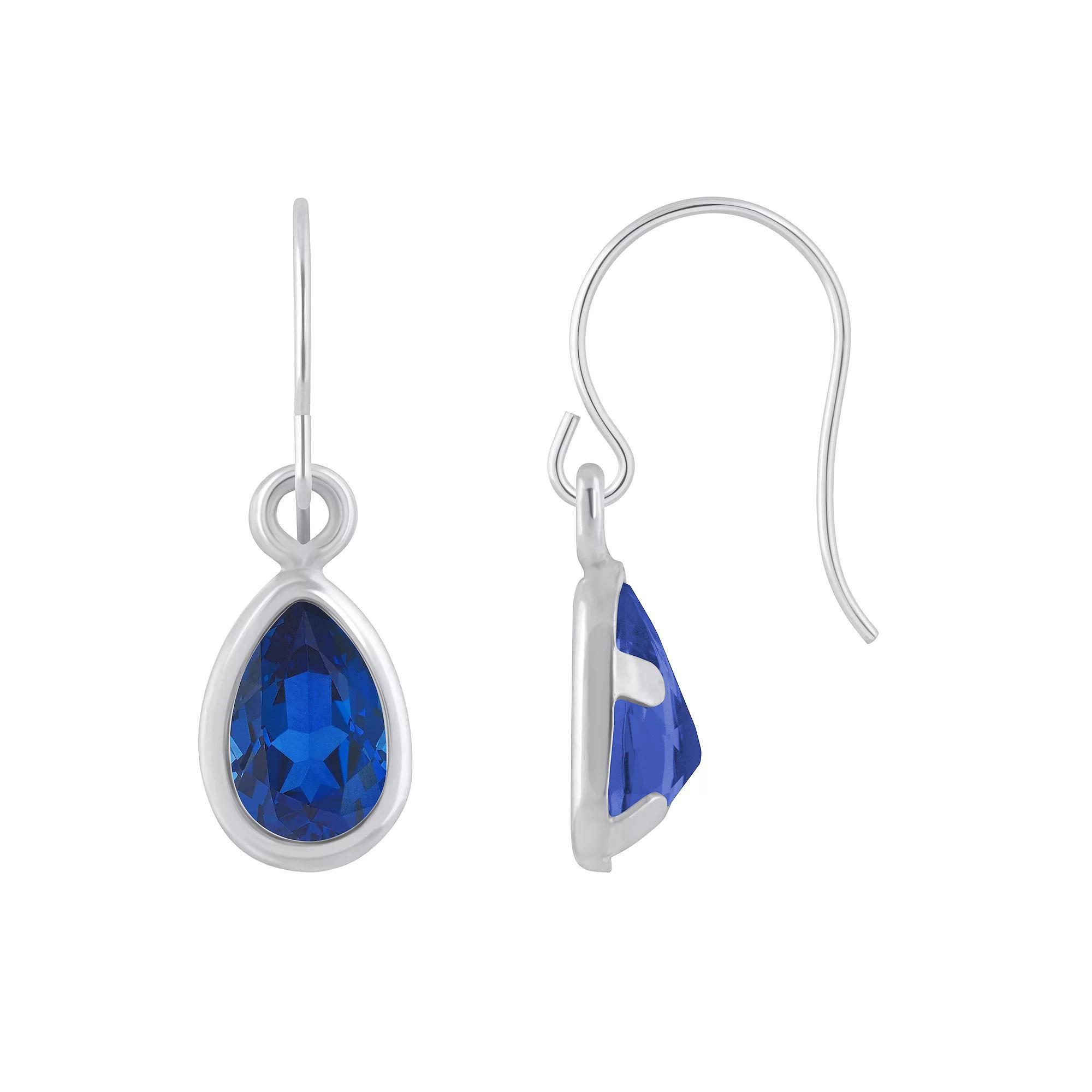 Celebration Gems Sterling Silver Pear Shape Gemstone Drop Earrings, Women's, Created Blue Product Image