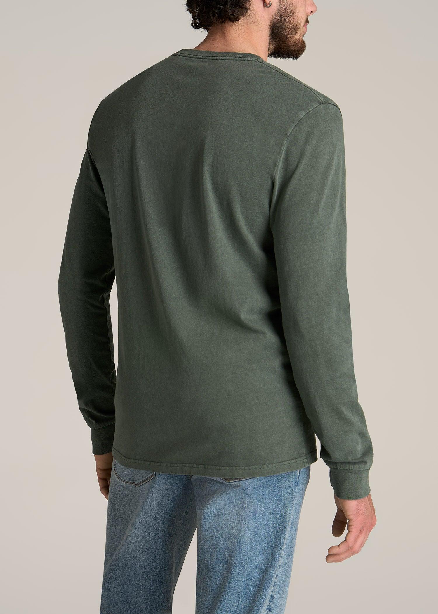 Garment Dyed Long Sleeve Pocket Tall Men's Tee in Spring Olive Product Image