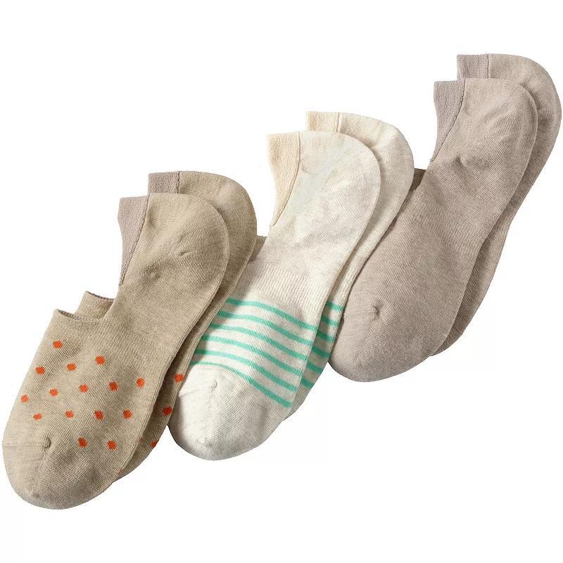 Women's Lands' End 3-Pack No-Show Socks, Size: Small-Medium, Variegated Stripe Product Image