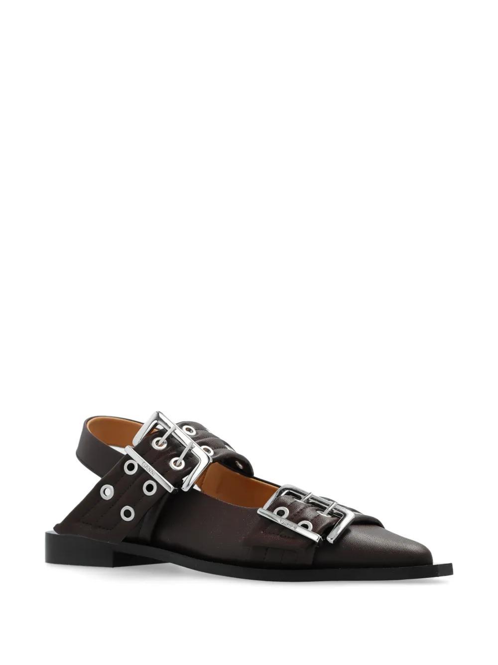 buckled leather pumps Product Image