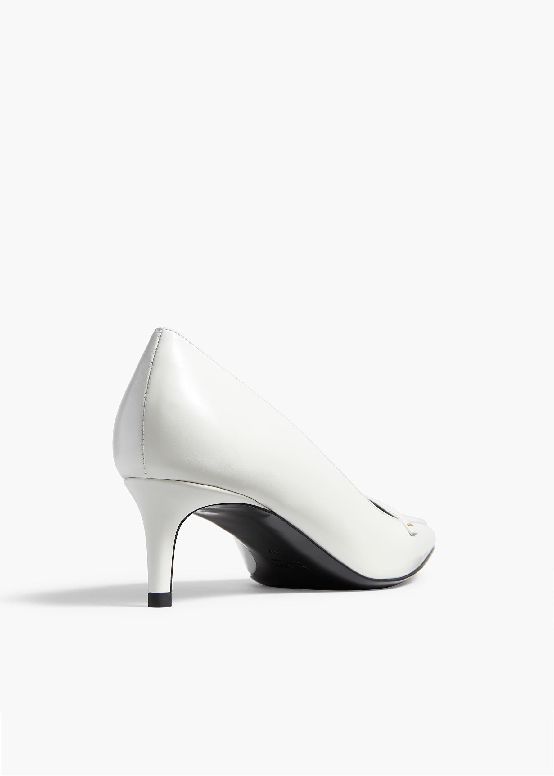 Celia Pump in Optic White Leather Product Image