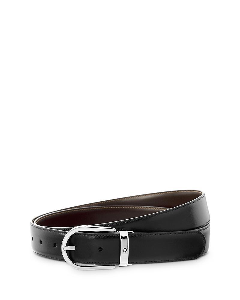 Mens Horseshoe Cut-to-Size Leather Buckle Belt Product Image