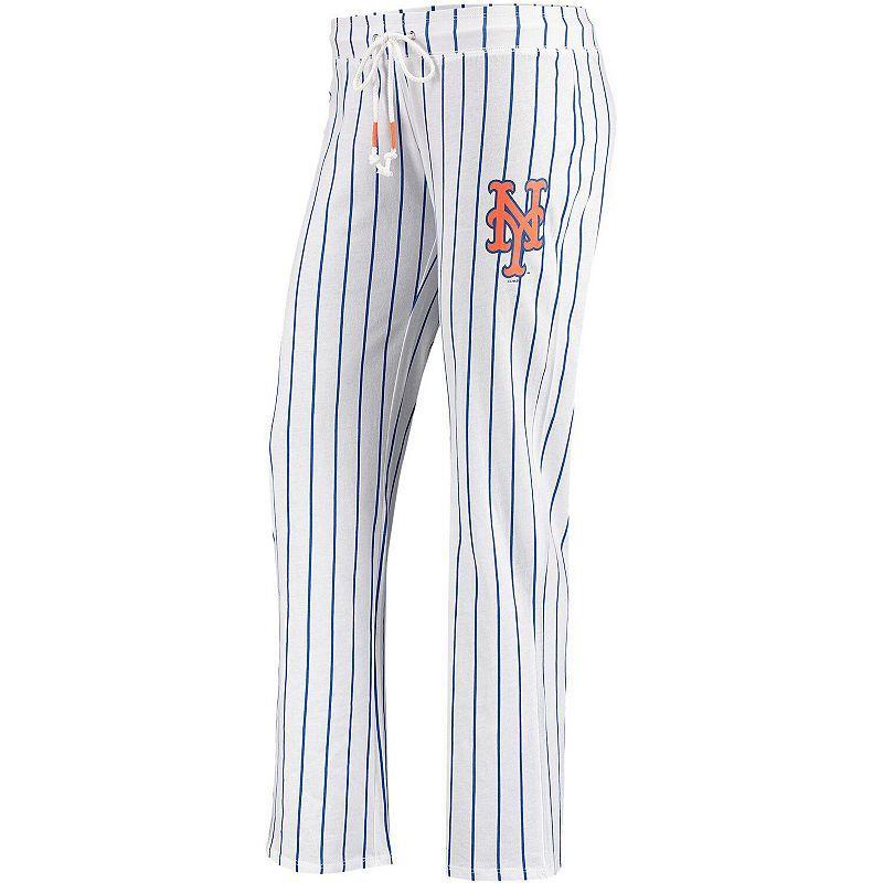Women's Concepts Sport White New York Mets Vigor Pinstripe Sleep Pant, Size: Medium Product Image