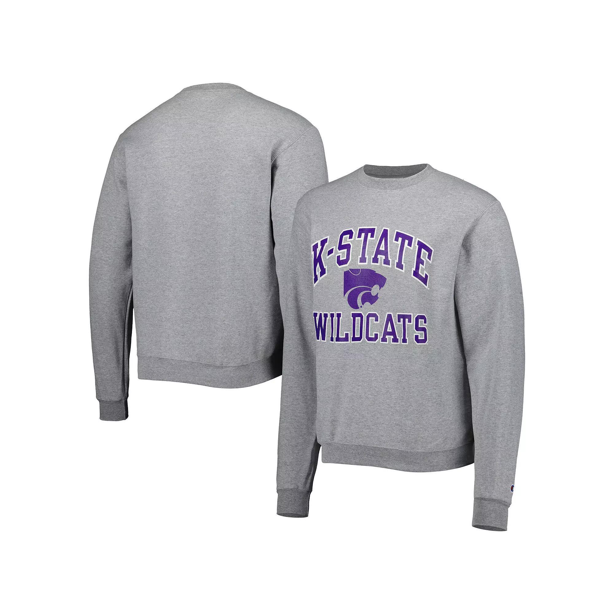 Mens Champion Heather Gray Kansas State Wildcats High Motor Pullover Sweatshirt Product Image
