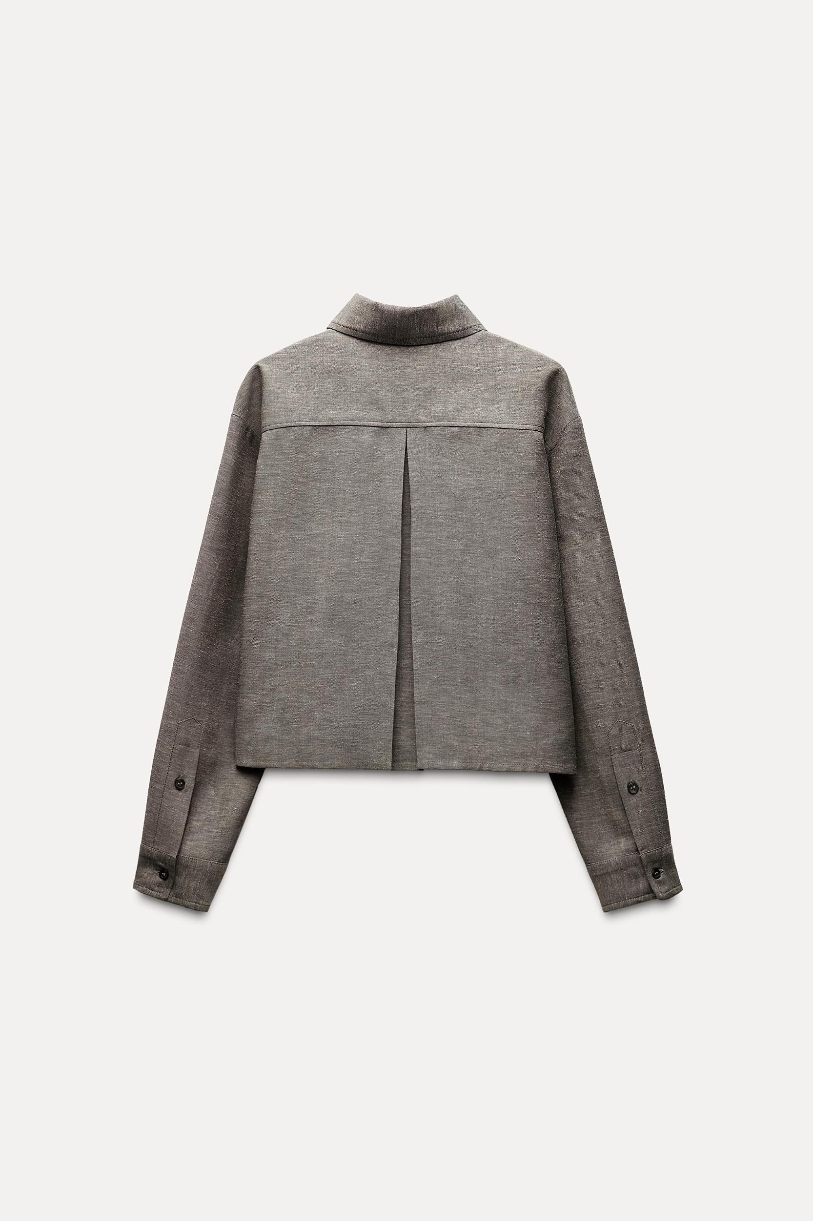 CROPPED PLEATED SHIRT ZW COLLECTION Product Image